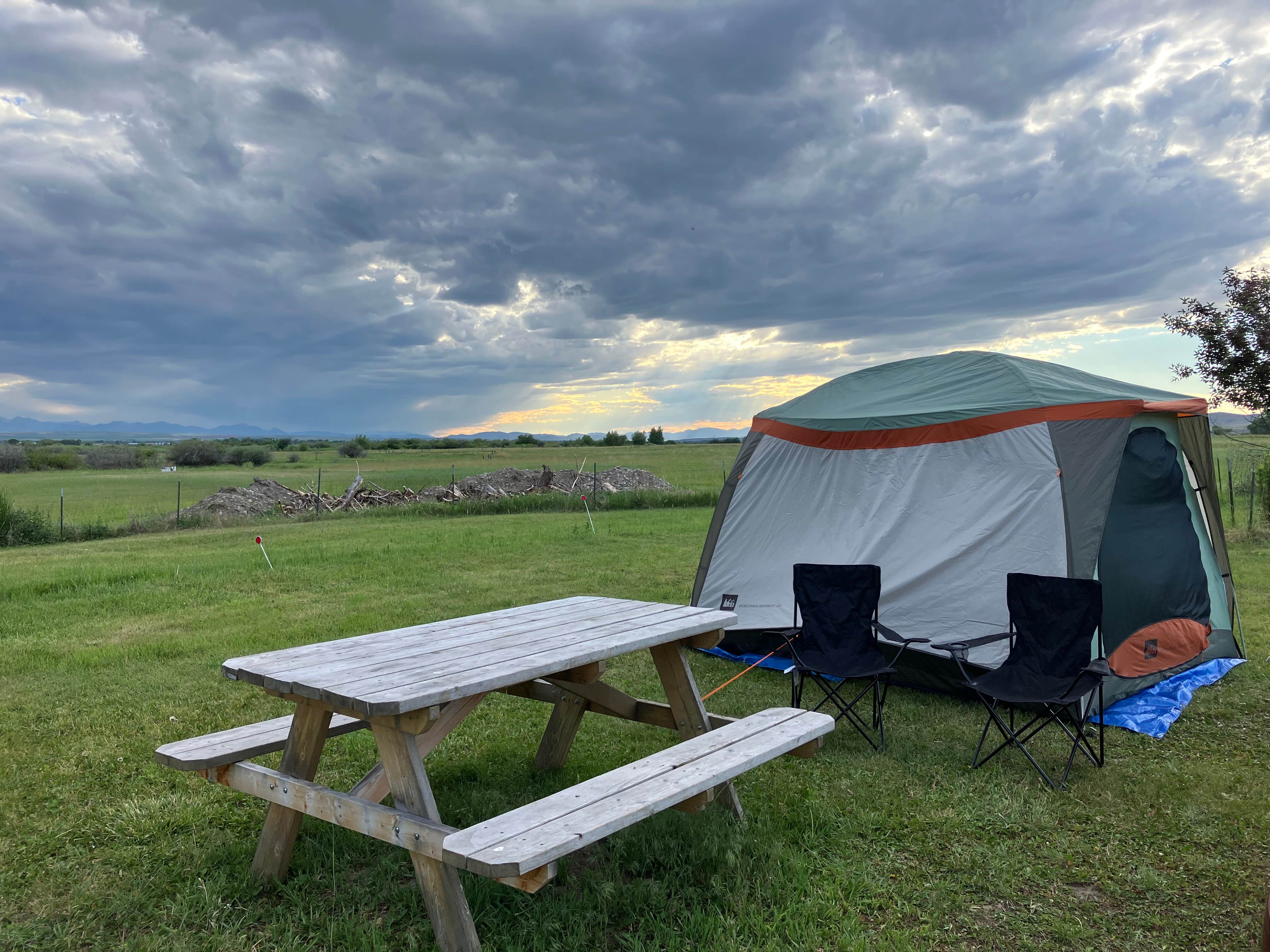 Cynthia C.'s photo of tent camping at Serenity Sheep Farm Stay near Norris, MT