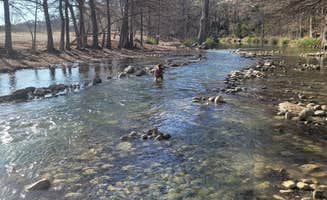 Carry K.'s photo of camping with pets at Seven Bluff Cabins & RV Park near Brackettville, TX