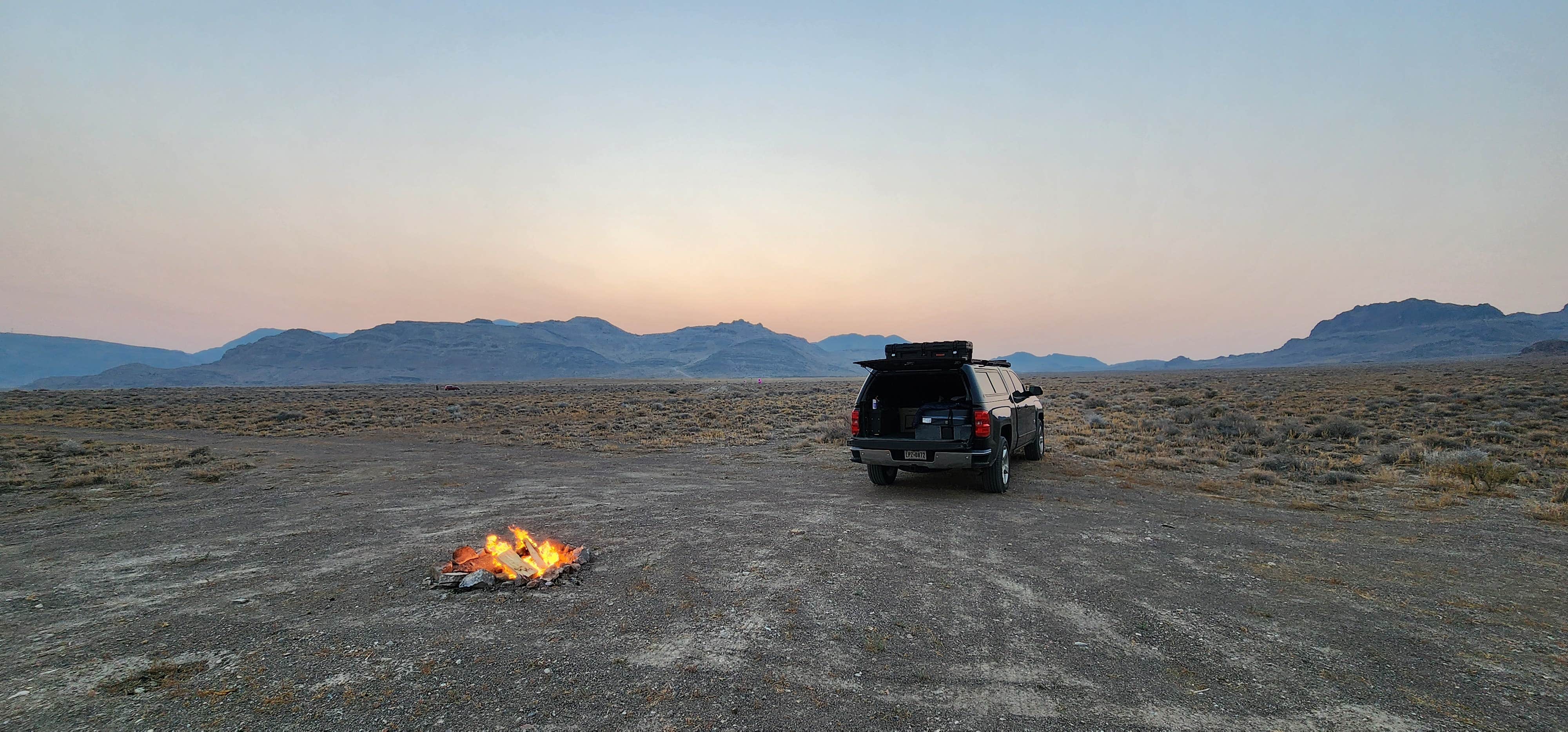 Silver Island Mountains by Bonneville Salt Flats Camping Wendover, Utah