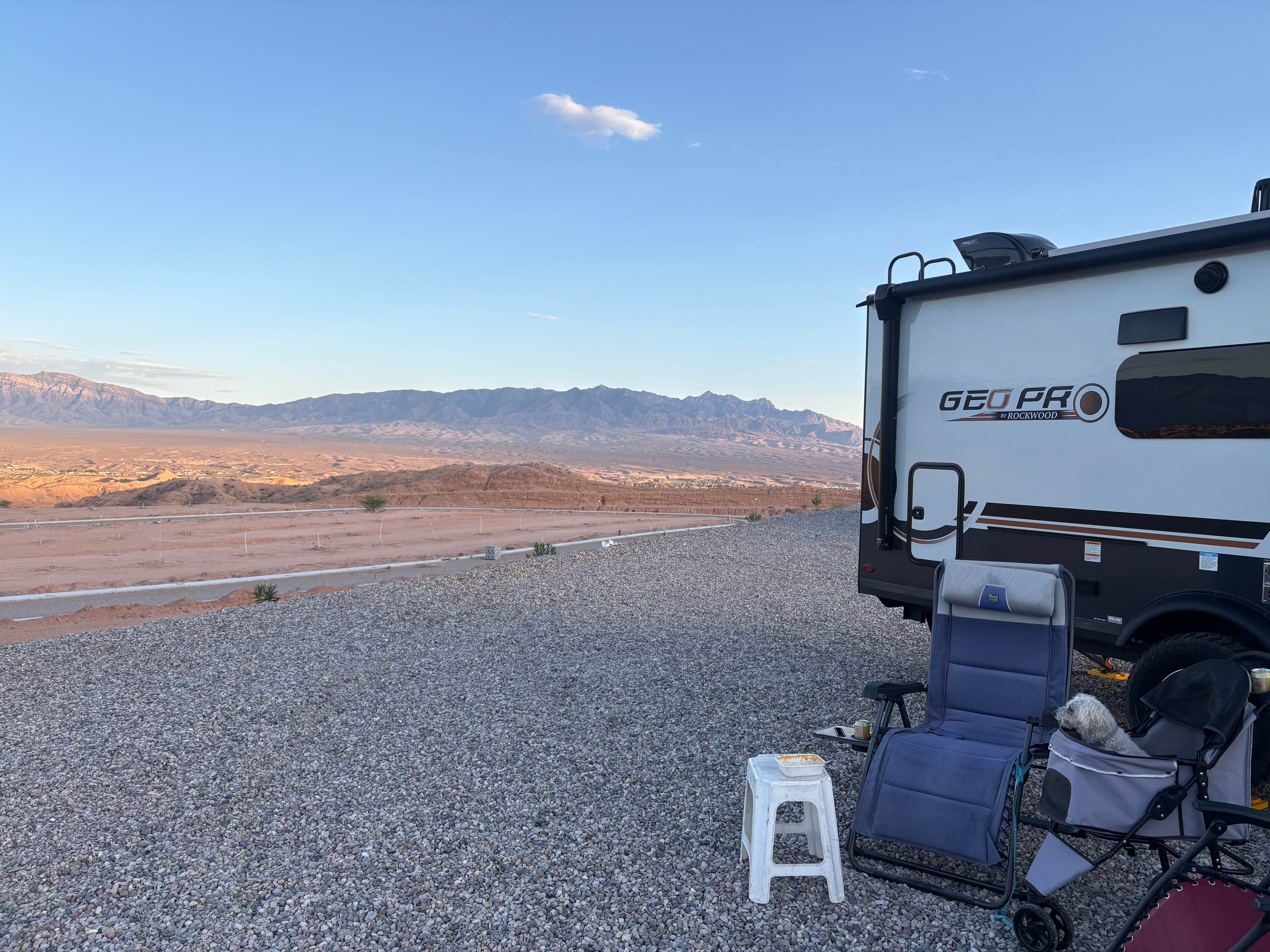 Glen C.'s photo of camping with pets at Solstice Motorcoach Resort near Bunkerville, NV