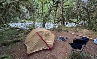 Camping near Meadow Landing on Forest Road 7200: South Fork Snoqualmie River Dispersed Site, Snoqualmie Pass, Washington