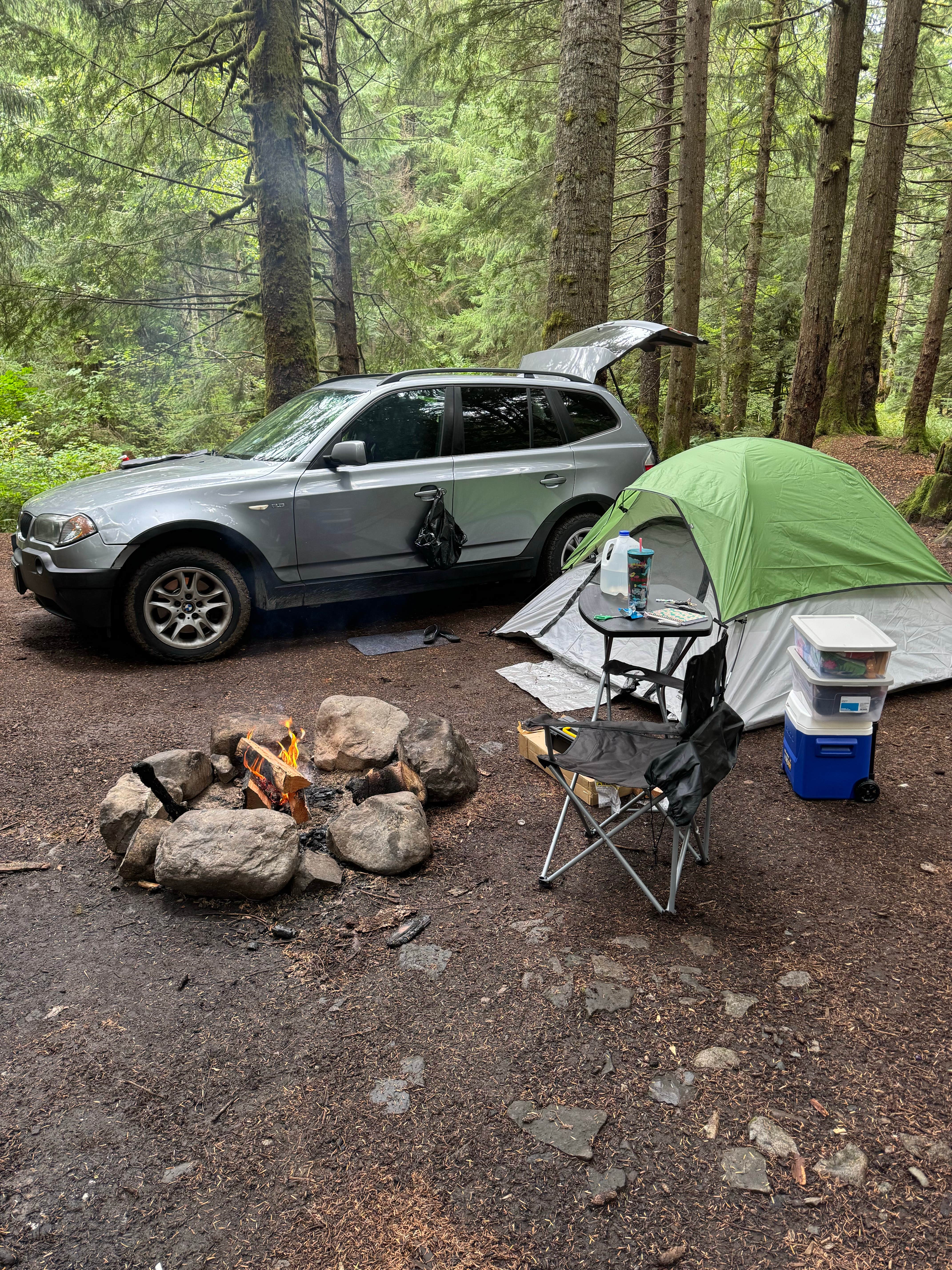 Abrianna M.'s photo of a dispersed camping area at South Fork Snoqualmie River Dispersed Site near Greenwater, WA