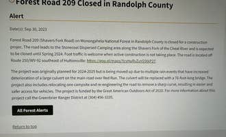 Camping near Canaan Loop Road Dispersed: Stonecoal Dispersed Camping Area, Durbin, West Virginia