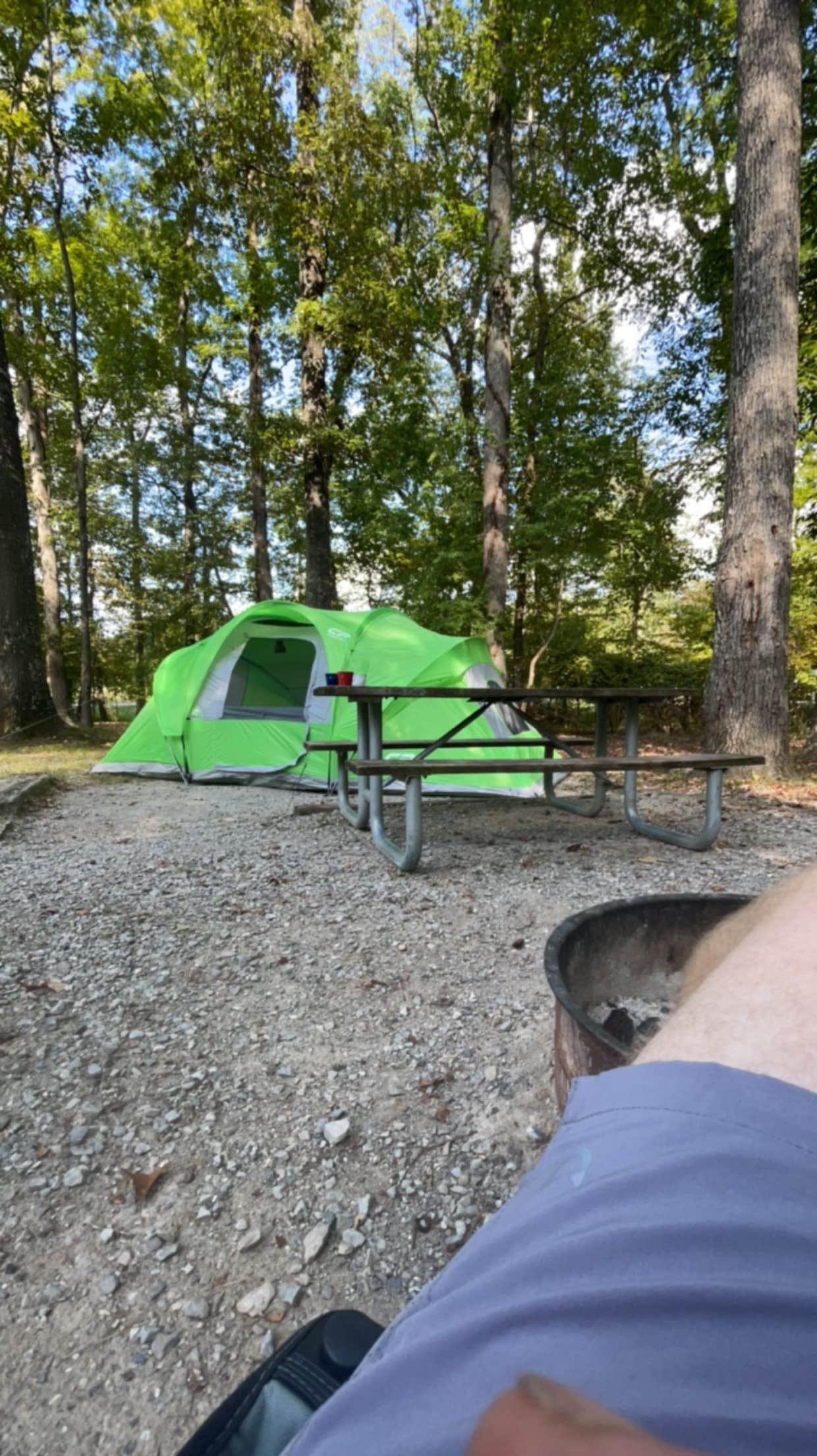 dennis S.'s photo of tent camping at Harrison Bay State Park Campground near Rocky Face, GA