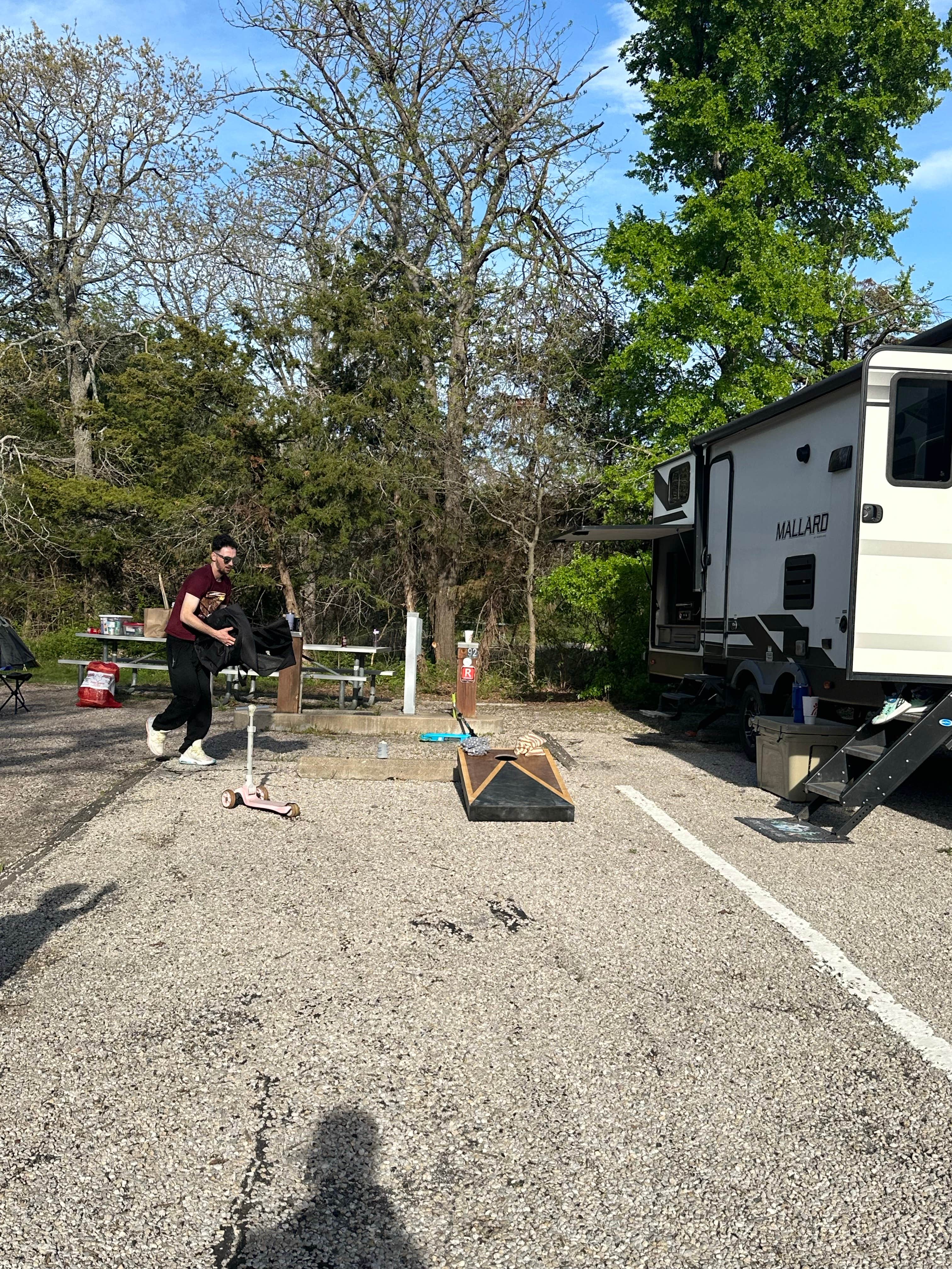 cheryl's photo of rv camping at Johnson Branch Campsites — Ray Roberts Lake State Park near Aubrey, TX