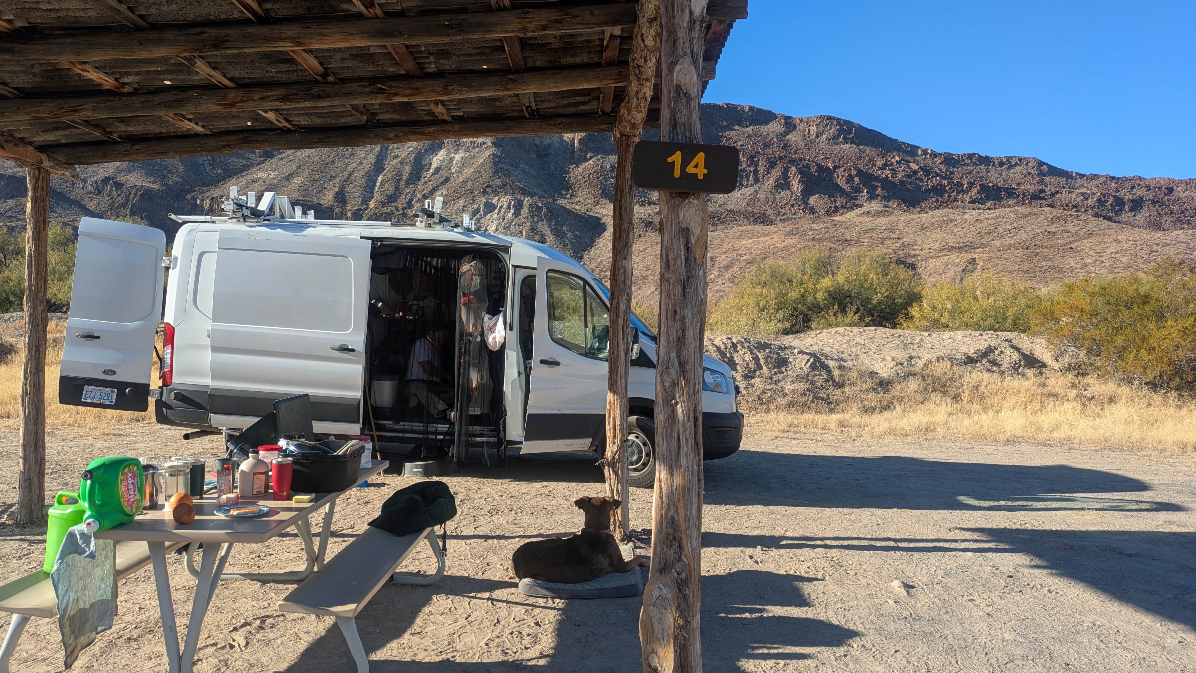 Vidalia S.'s photo of camping with pets at Upper & Lower Madera Campground — Big Bend Ranch State Park near Redford, TX