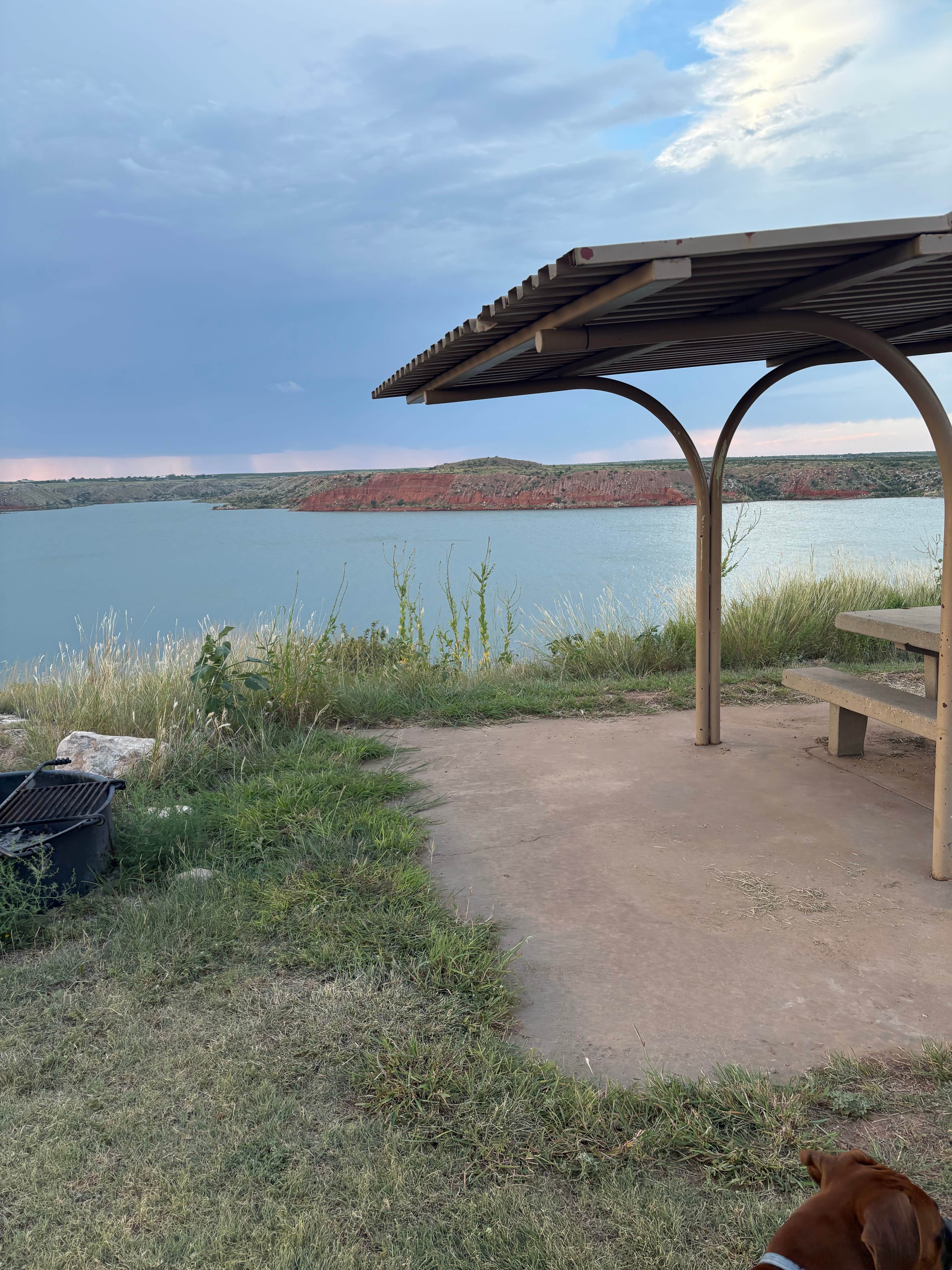 Talia R.'s photo of camping with pets at Sanford-Yake Campground — Lake Meredith National Recreation Area near Lake Meredith National Recreation Area