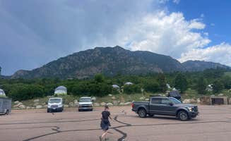 ‘Chelle S.'s photo of tent camping at Turkey Roost Group Camp — Cheyenne Mountain State Park near Cañon City, CO