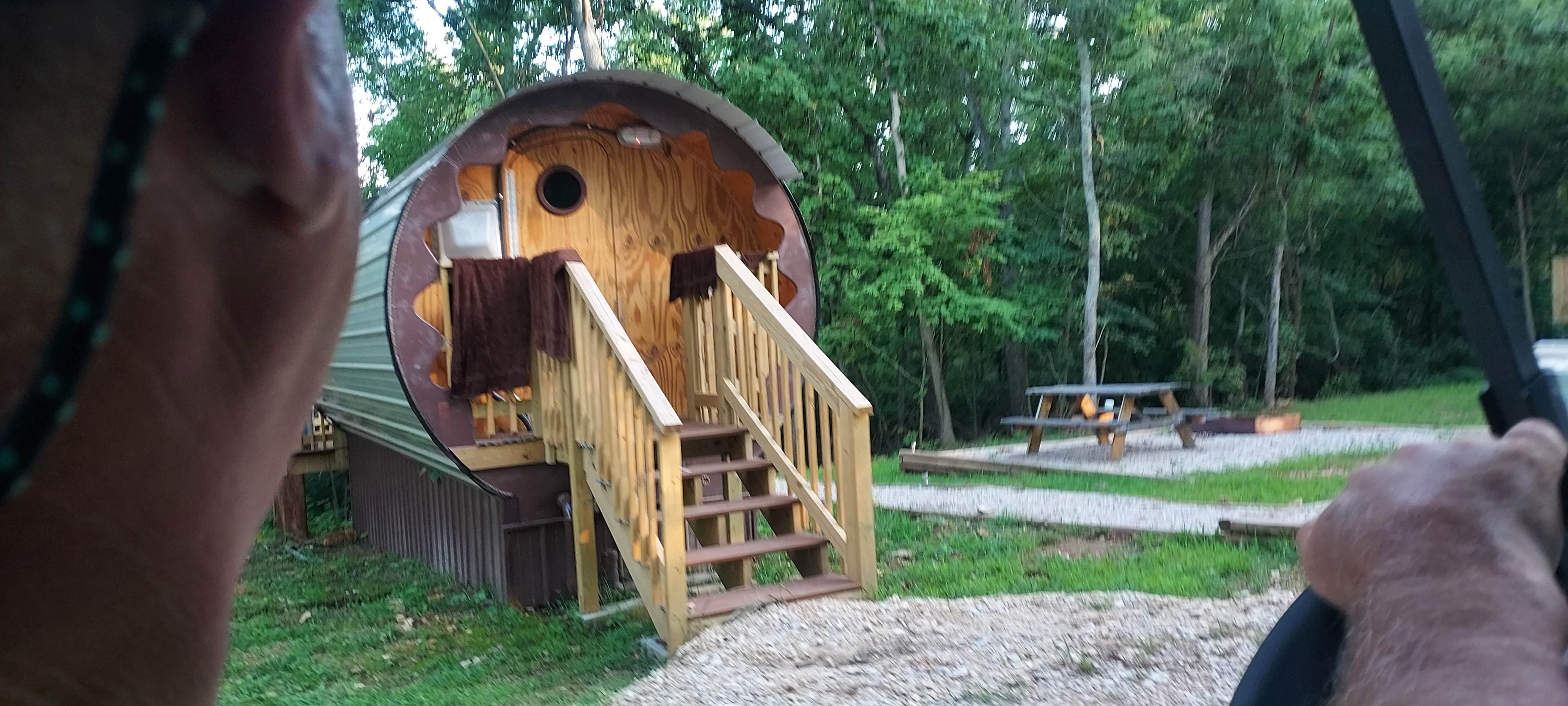 lori W.'s photo of camping with pets at Twin Eagle Lake Estates & Hideout near Park Hills, MO
