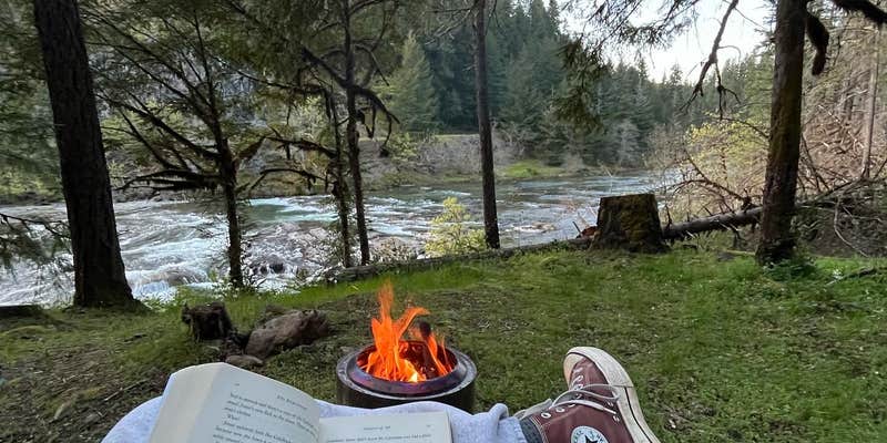 Camper submitted image from Umpqua National Forest Steamboat Falls Campground