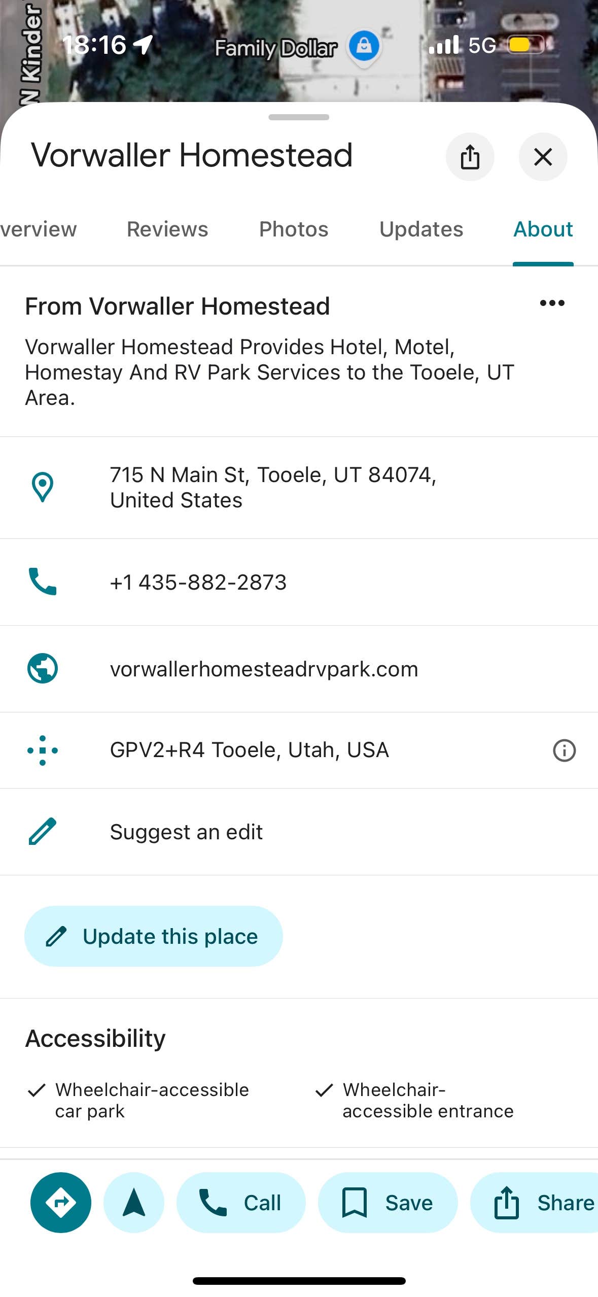 Camper-submitted photo at Vorwaller Homestead RV park near South Jordan, UT