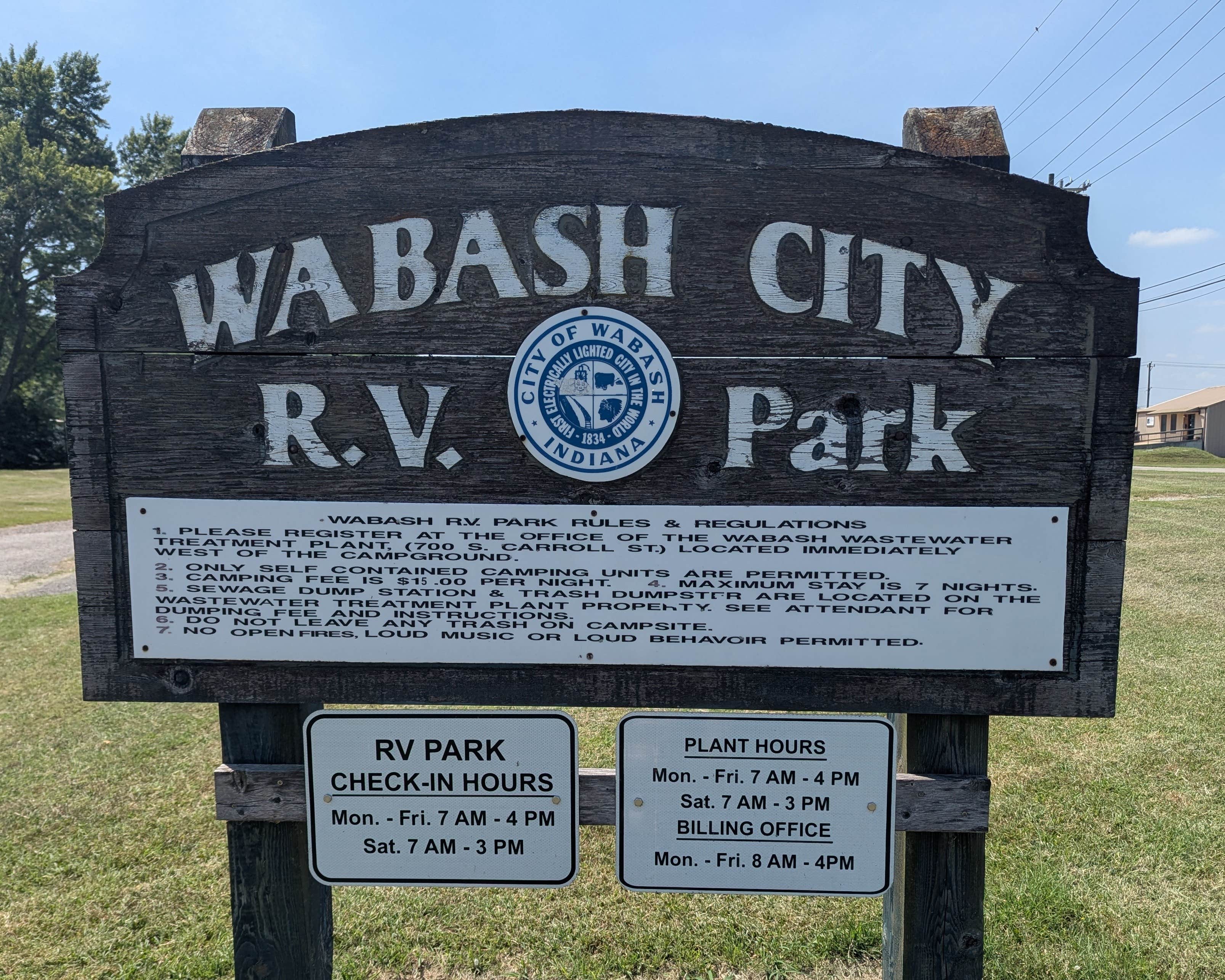 Camper-submitted photo at Wabash City RV Park near Upland, IN