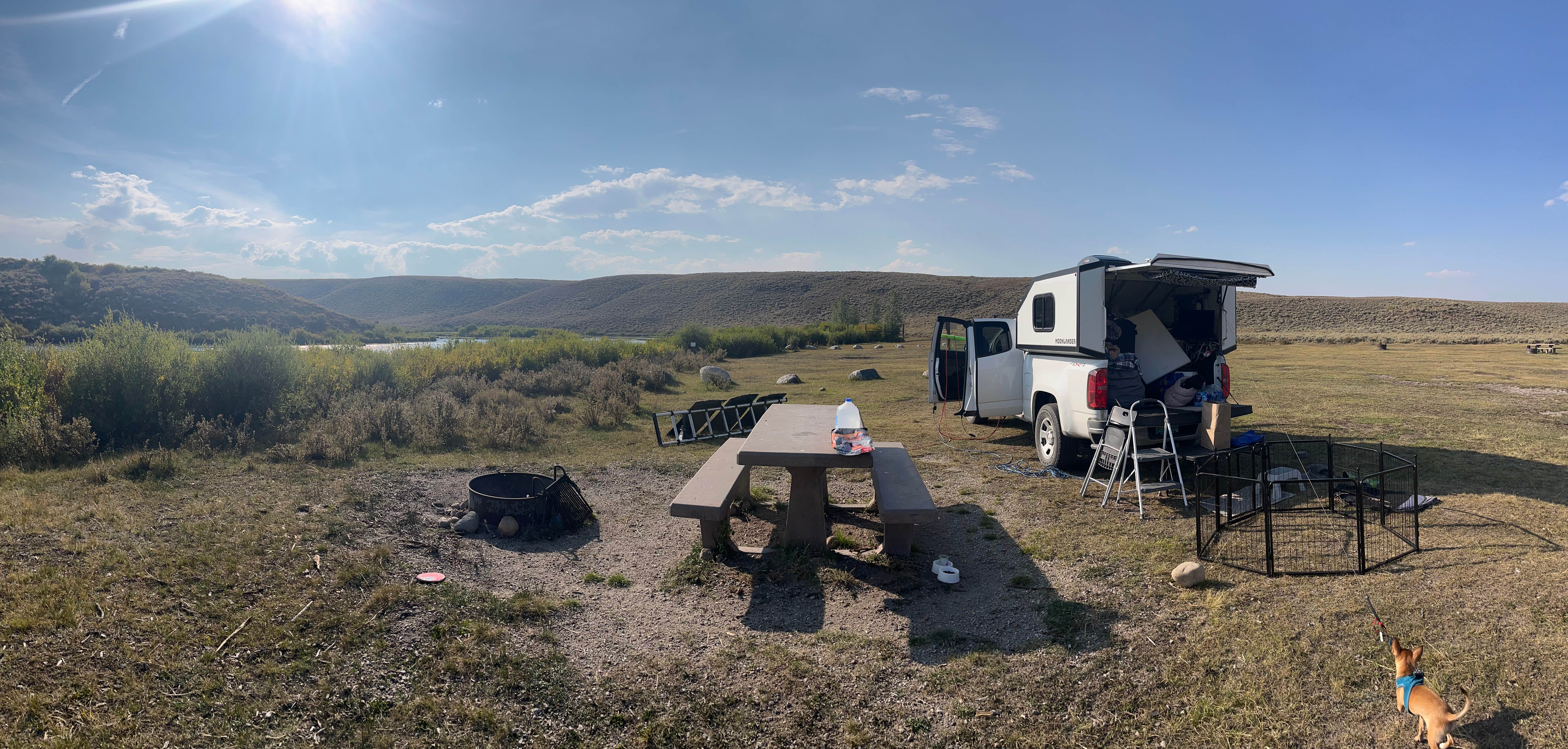 Mike C.'s photo of camping with pets at Warren Bridge Recreation Area Designated Dispersed Camping near Cora, WY