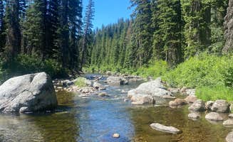 Imerie T.'s photo of a dispersed camping area at Warren Wagon Rd near Yellow Pine, ID