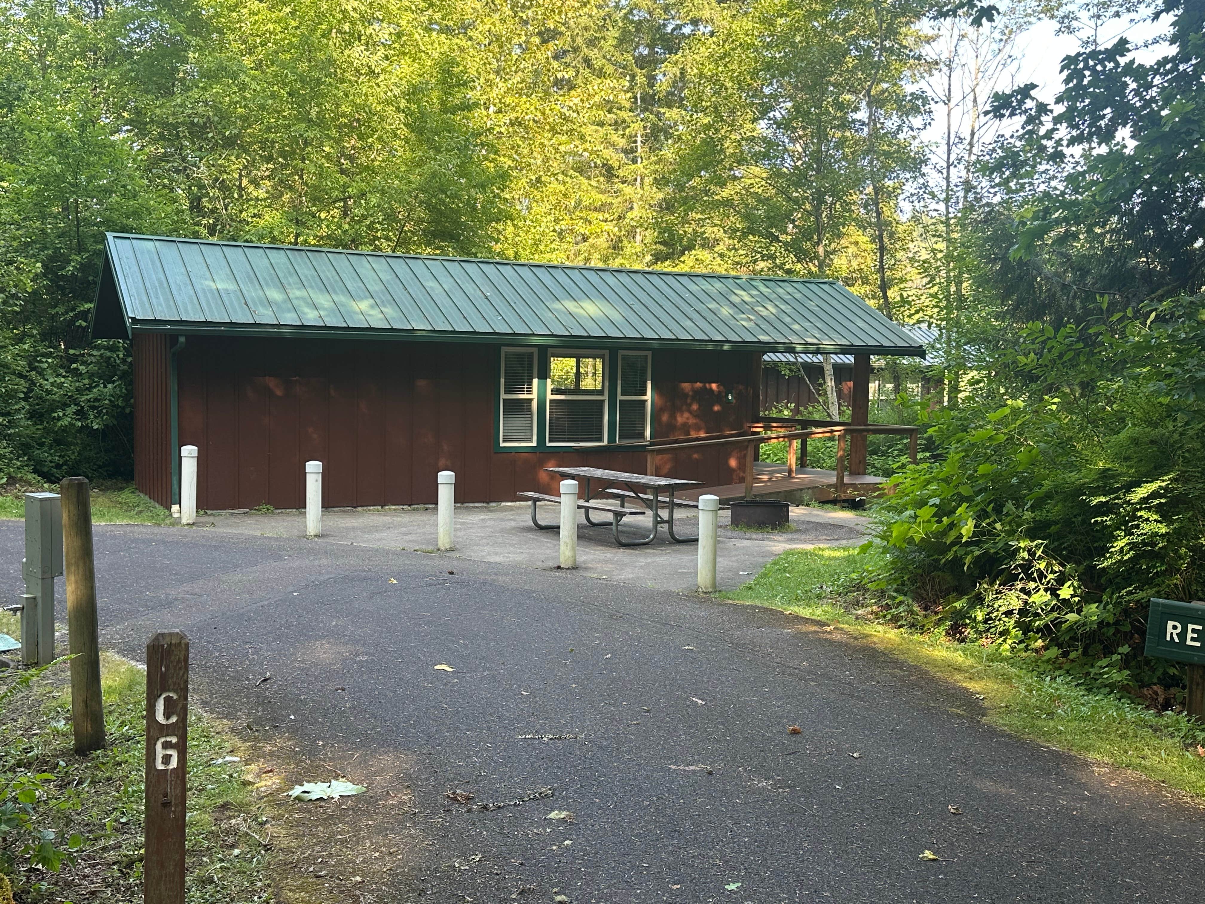 Lisa K.'s photo of a cabin at Ike Kinswa State Park Campground near Orting, WA