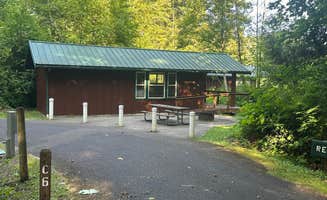 Lisa K.'s photo of a cabin at Ike Kinswa State Park Campground near Ashford, WA