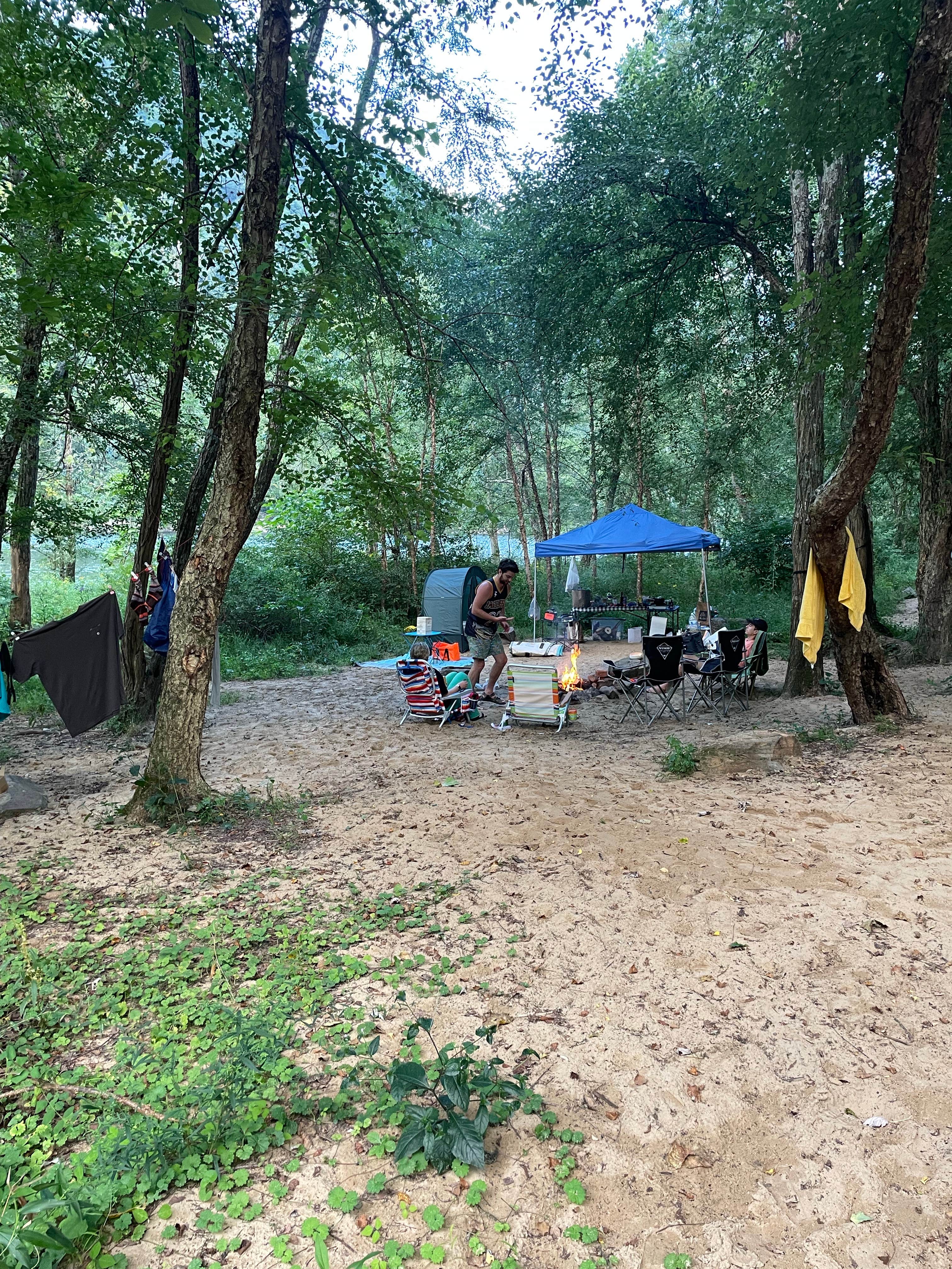 Tia B.'s photo of tent camping at Stone Cliff Campground — New River Gorge National Park and Preserve near Danese, WV