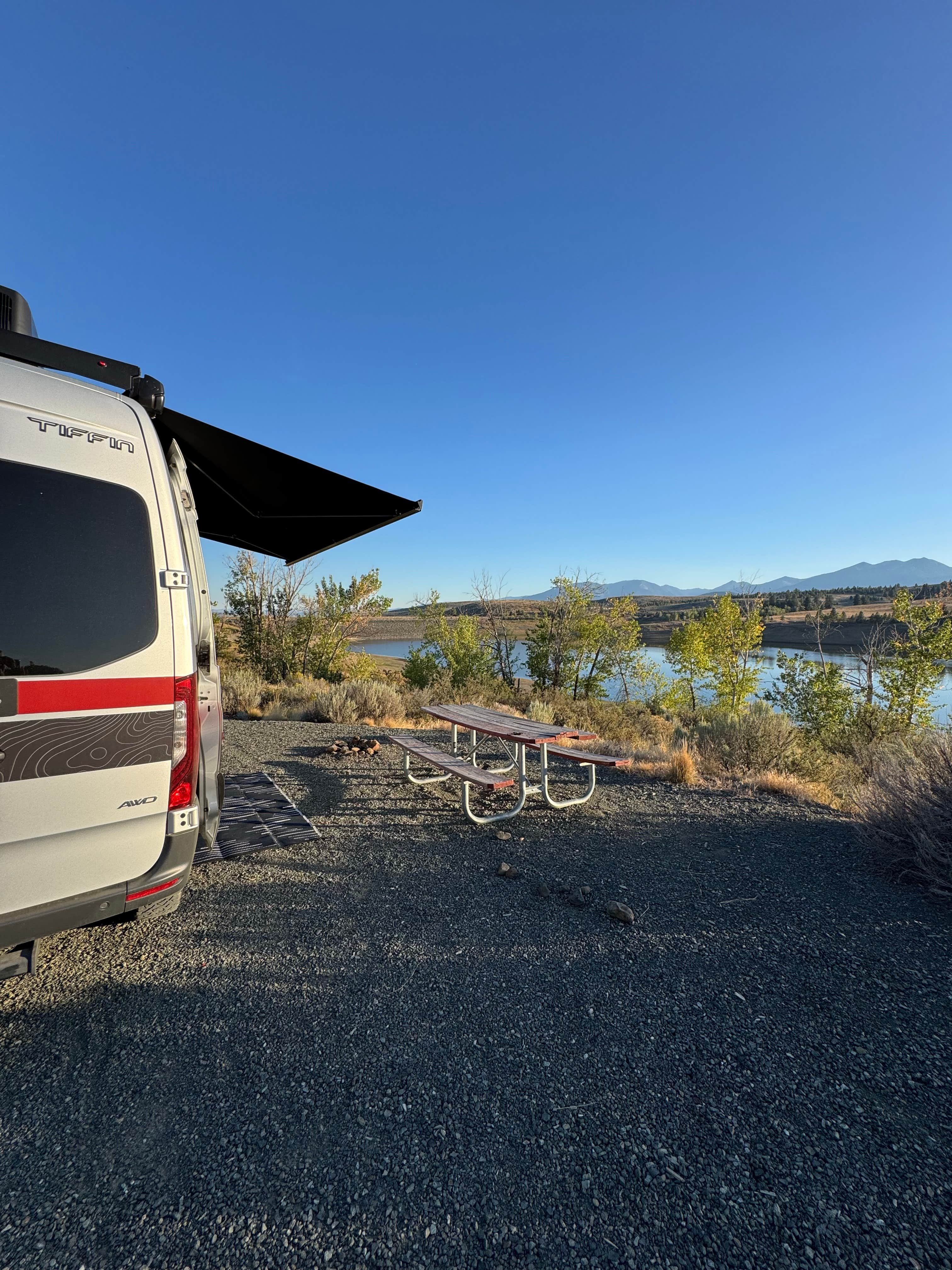 Kristen D.'s photo of camping with pets at Wolf Creek Reservoir near Lostine, OR