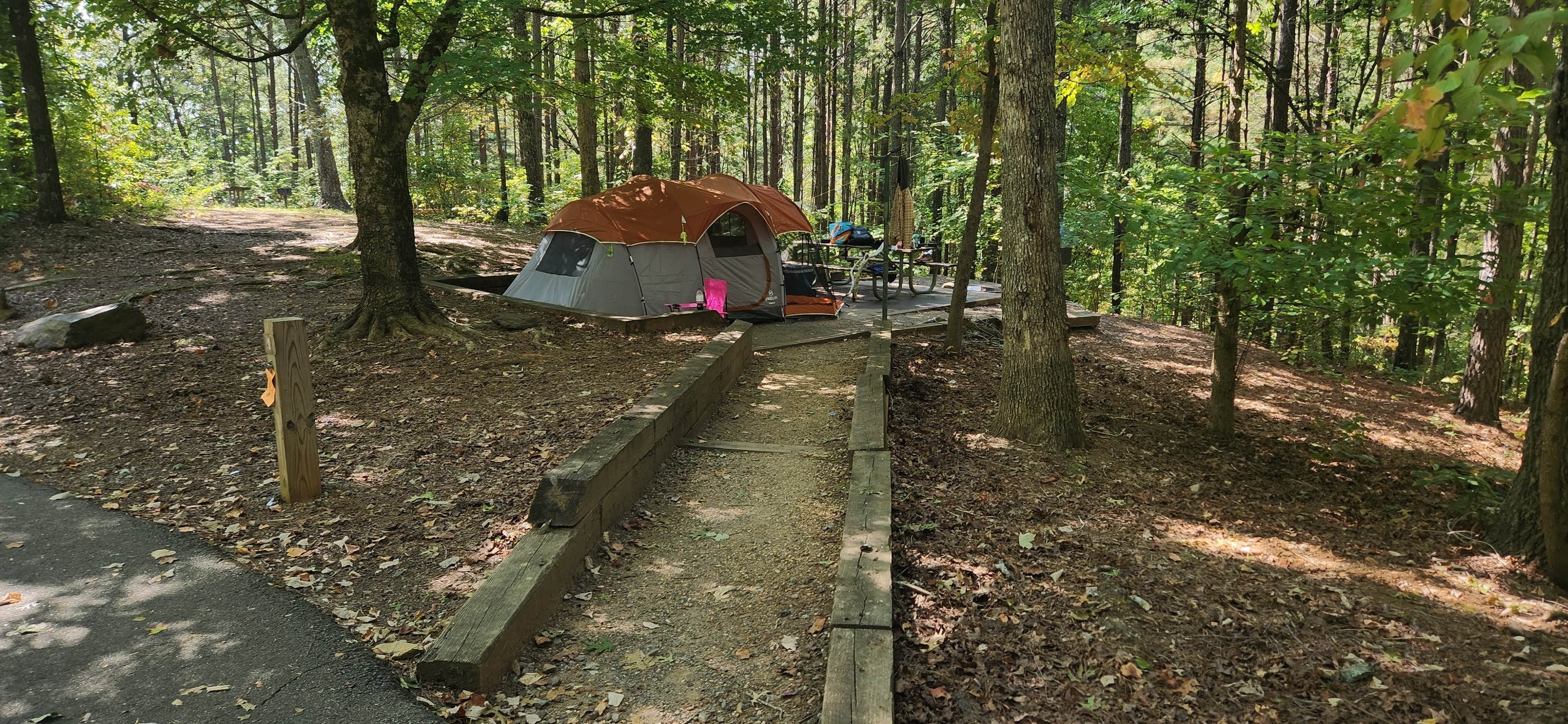 Ney N.'s photo of tent camping at Woodring Branch Primitive Campground — Carters Lake near Holly Springs, GA