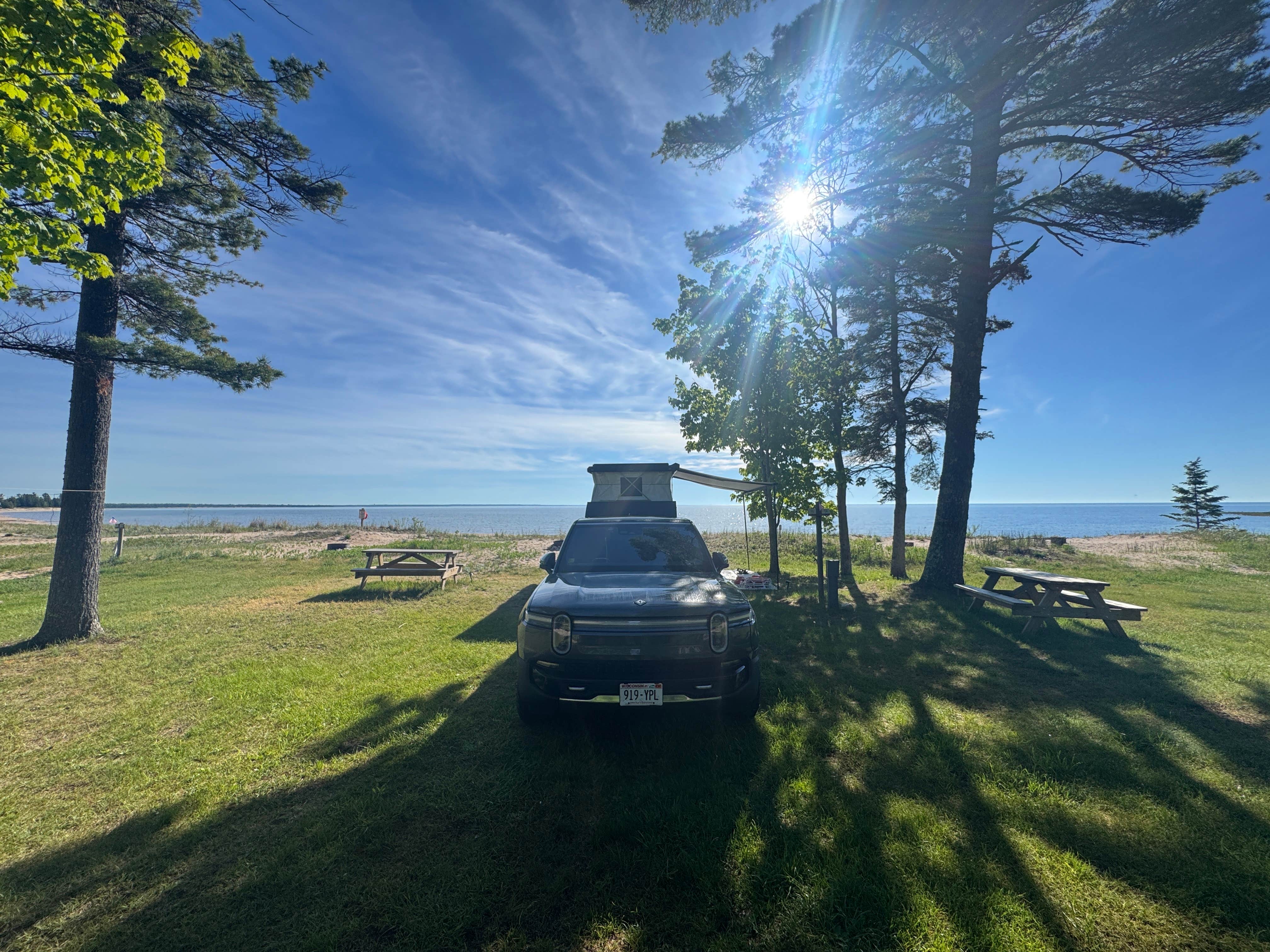 Camping near Kewadin Casino Manistique: Woodstar Beach, Manistique, Michigan