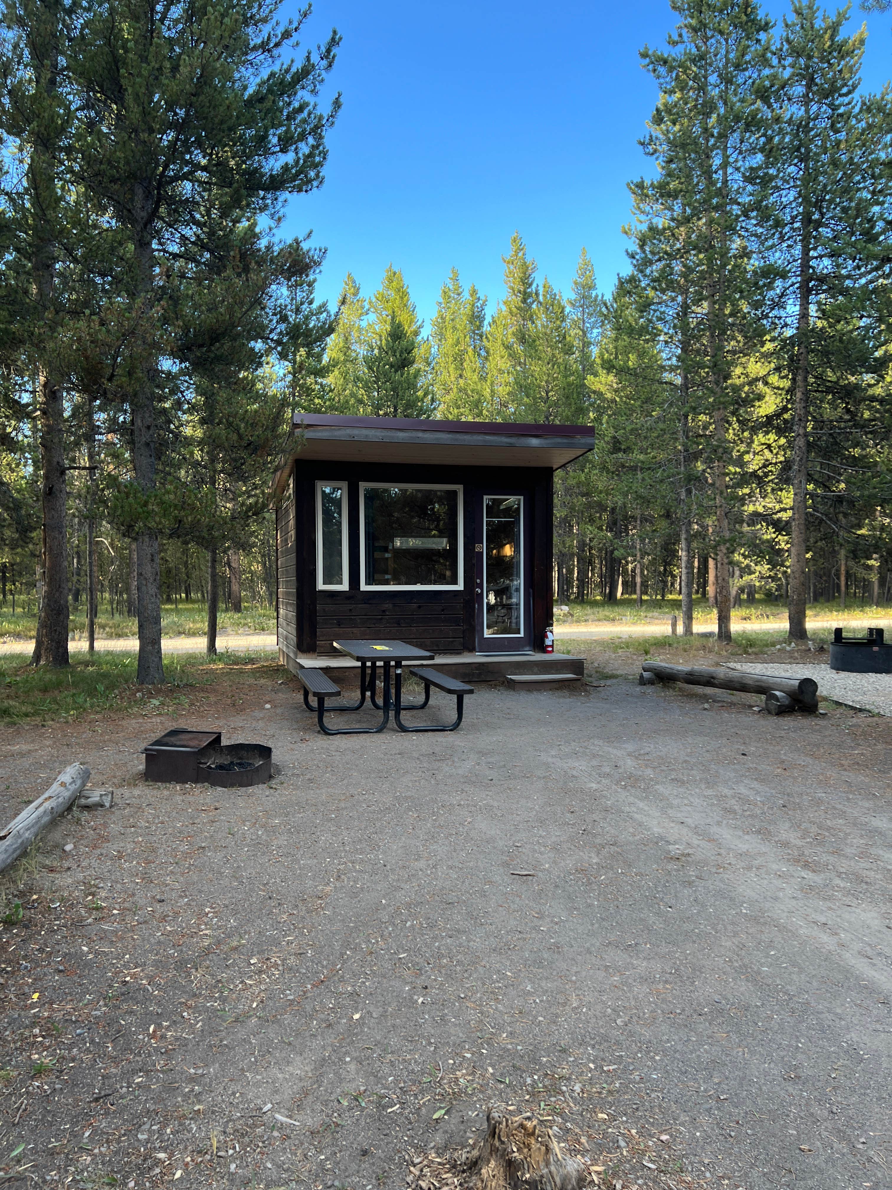 Paige P.'s photo of a cabin at Headwaters Campground at Flagg Ranch — John D. Rockefeller, Jr., Memorial Parkway near John D. Rockefeller Jr. Memorial Parkway